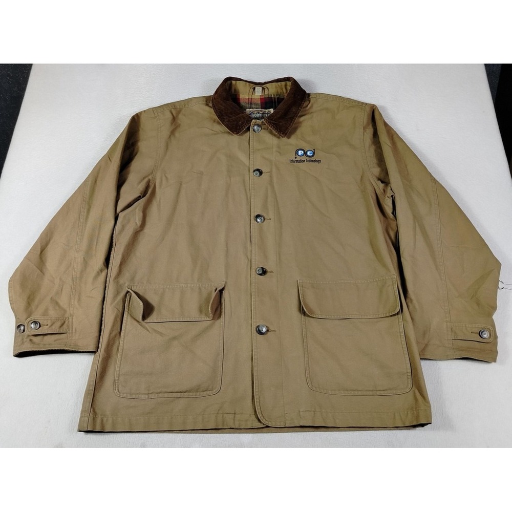 Vintage Upstream Barn Coat Mens Large Beige Lined Workwear Chore Outdoors 90s